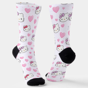 Calcetines Caras de Gato y Patrón de Corazones al Estilo Kawa