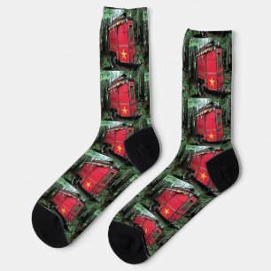 Calcetines Caravana gitana roja personalizada diminuta
