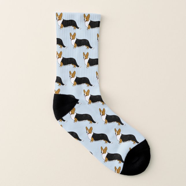 Calcetines Cardigan Welsh Corgis | Patrón de perros pequeños (Parte interior izquierda)