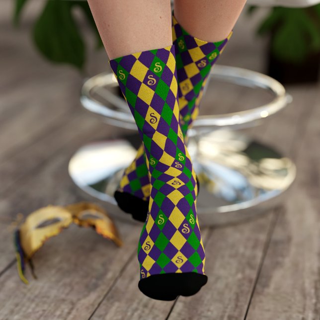 Calcetines Carnaval de Mardi Gras Oro púrpura y Socks verdes (Subido por el creador)