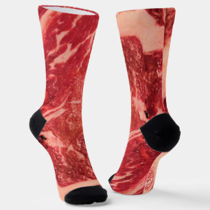 Calcetines Carne Cruda Roja Premium Foto Macro de Bistec Ve