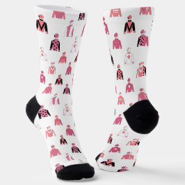 Calcetines Carreras de caballo rosa jockey seda