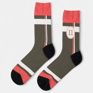 Calcetines Carreras Roja Retro Brown