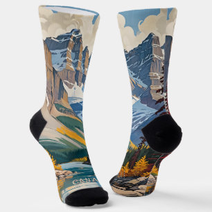 Calcetines Cartel de viaje de personalizado Text Canada