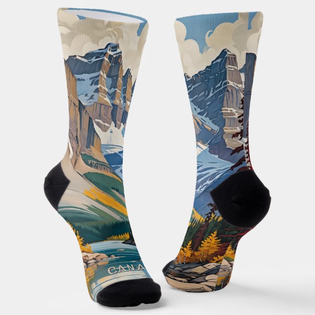 Calcetines Cartel de viaje de personalizado Text Canada (Angular)