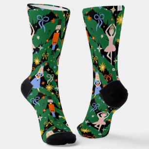 Calcetines Cascanueces divertido navideño ballet negro