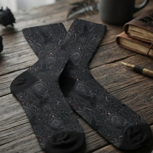 Calcetines Catedral Gótica Onyx Malhumor Diseño de Cuervo