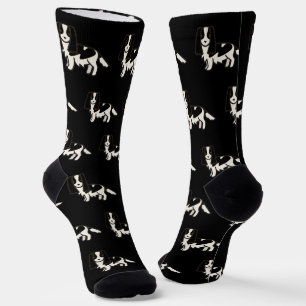Calcetines cavalier king charles spaniel toon blanco y negro