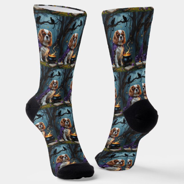 Calcetines Cavalier King Charles Spaniel Whimsical Halloween (Angular)