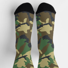 Calcetines Caza impresa de camuflaje verde del ejército