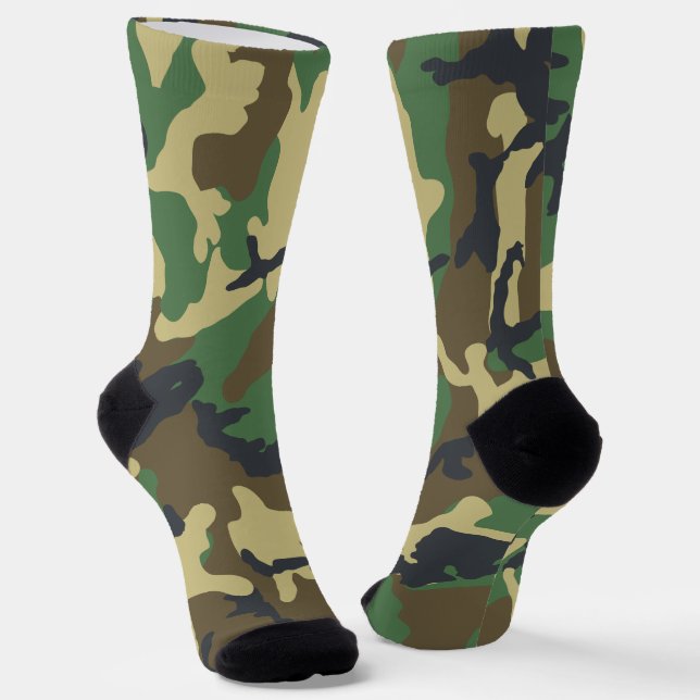 Calcetines Caza impresa de camuflaje verde del ejército (Angular)