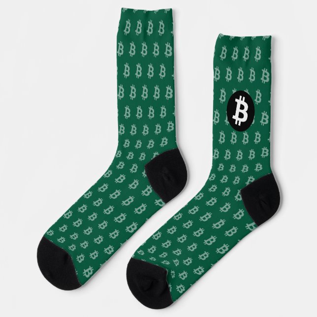 Calcetines Cazador de Bitcoin Verde (Estilo 2) (Izquierda)