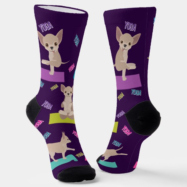 Calcetines Cazas de la tripulación de Chihuahua de yoga diver (Angular)