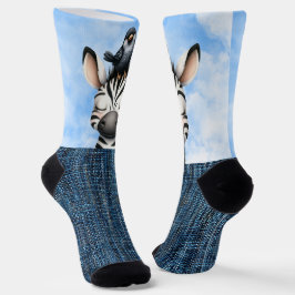 Calcetines Cebra y ave sonrientes