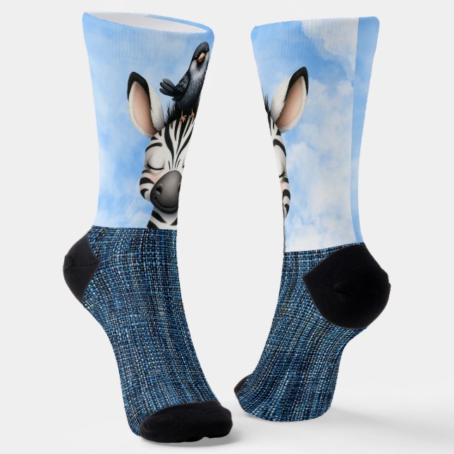Calcetines Cebra y ave sonrientes (Angular)