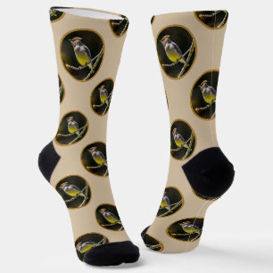 Calcetines Cedar Waxwing Songbird Foto original de ave silves