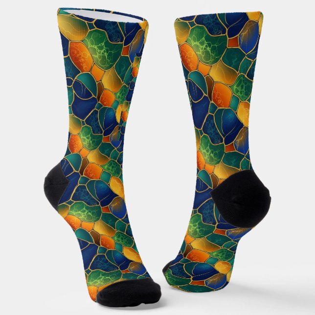Calcetines Celestial Mosaic Seamless Pattern (Angular)