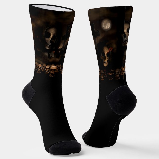 Calcetines Cementerio Skulls Gothic Halloween (Angular)
