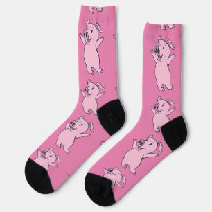 Calcetines Cerdo Rosa Feliz Saltando Thunder_Cove