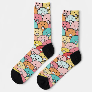 Calcetines Cerdos sin costura patrón para amantes de los anim