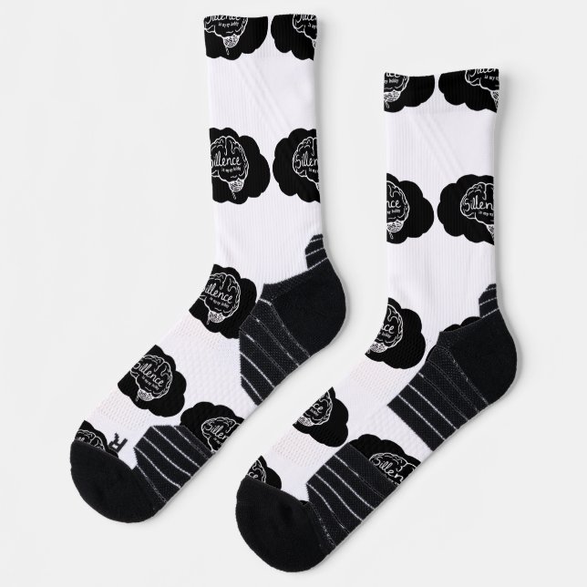 Calcetines Cerebro Excesivamente Pensativo Cómic Arte Salud M (Izquierda)