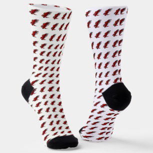 Calcetines Cernícalo de avena roja y negra personalizado colo