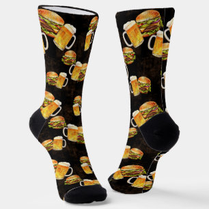 Calcetines Cerveza hamburguesa en la oscuridad