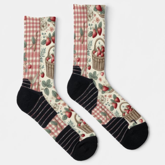 Calcetines Cesta de Frutas Gingham Diversión (Derecha)