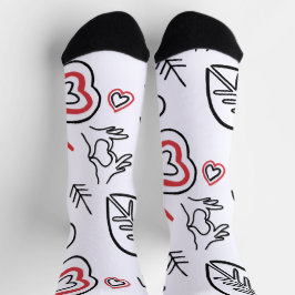 Calcetines Chaussettes mi-longues motifs cœurs love