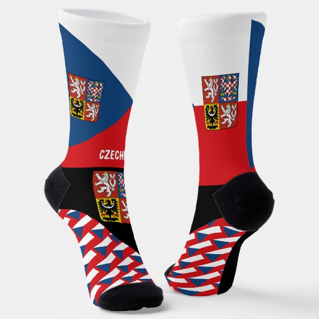 Calcetines Checia, moda, bandera checa, patriótico (Angular)