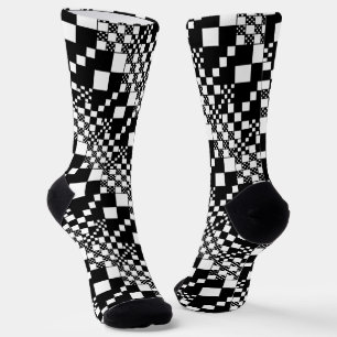 Calcetines Checks, Checks - Blanco y negro