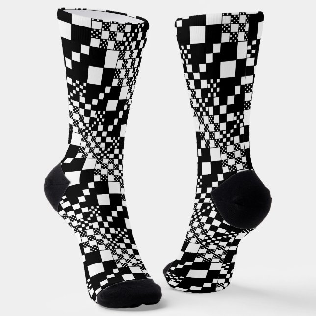 Calcetines Checks, Checks - Blanco y negro (Angular)