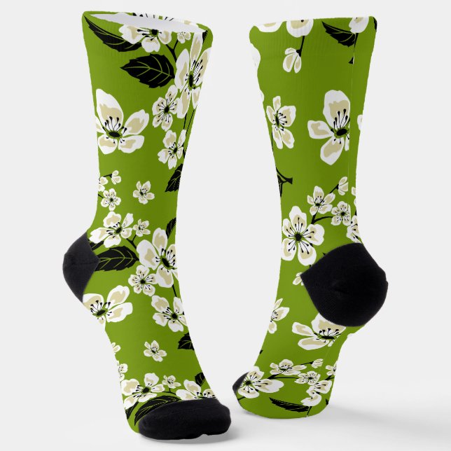 CALCETINES CHERRY BLOSSOM - SAKURA (MATCHA GREEN) (Angular)