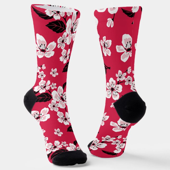 CALCETINES CHERRY BLOSSOM - SAKURA (ROJO) (Angular)