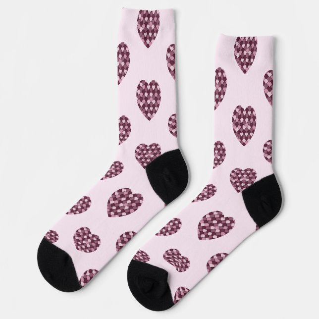 Calcetines Cherry Pink Square y el corazón del Diamante (Izquierda)