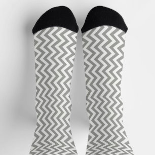 Calcetines Chevron blanco gris