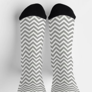 Calcetines Chevron blanco gris