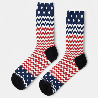 Calcetines Chevron Stripes and Dots Patriótico