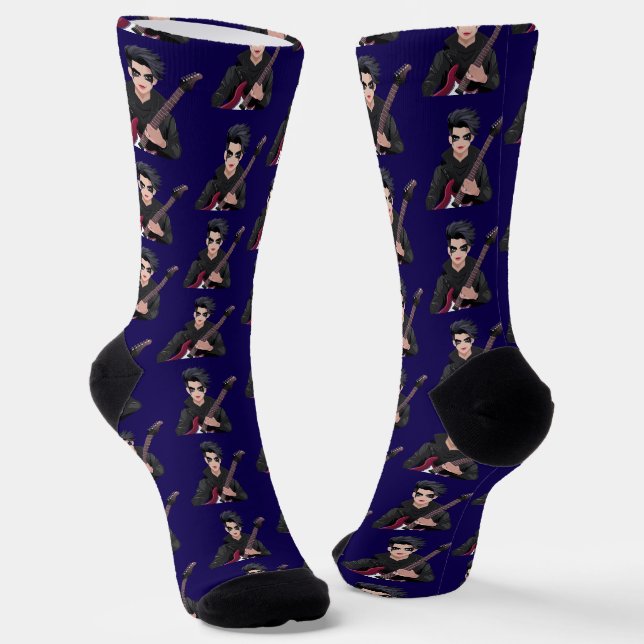 Calcetines Chico emo con cabello negro (Angular)