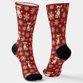 Calcetines Chihuahua Chi Dog en Santa Hat Red