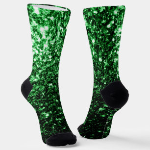 Calcetines Chispas de purpurina falsas de color verde oscuro