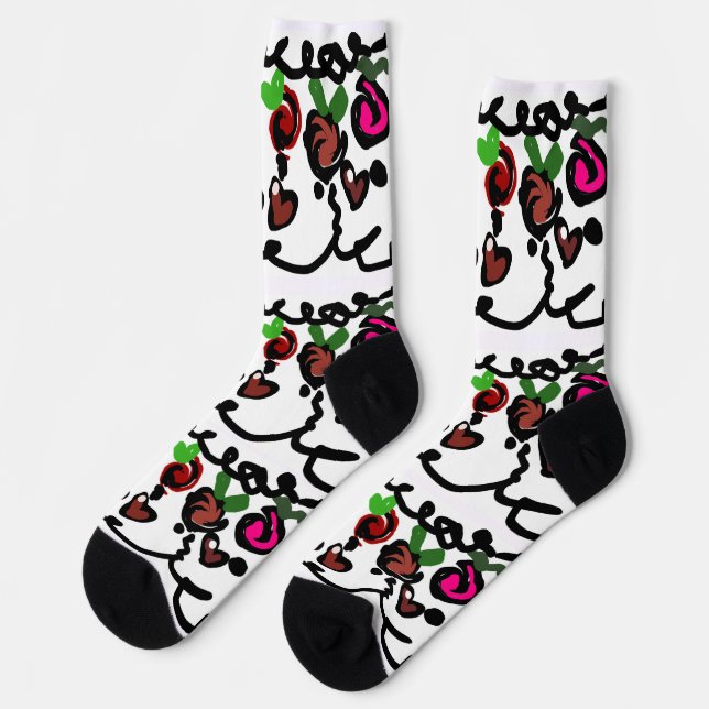 Calcetines Chocolate Fresa del día de San Valentín  (Izquierda)