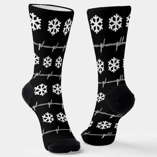 Calcetines Christmas Barbed Wire Goth Punk Festive (Angular)