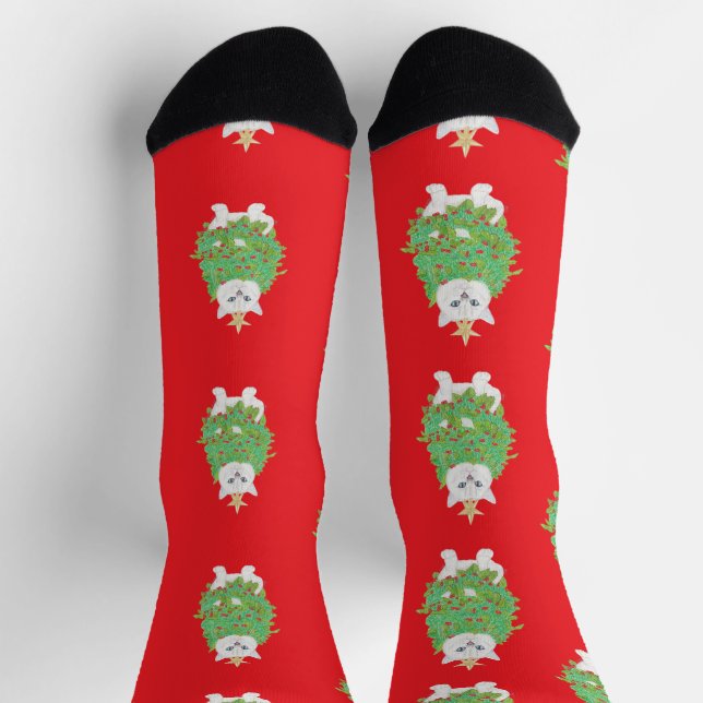 CALCETINES CHRISTMAS CAT (Arriba)