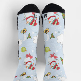 Calcetines Christmas Elements Snowman Pattern