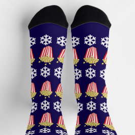 Calcetines Christmas Popcorn Movie Night Novelty Festive
