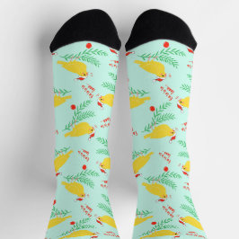 Calcetines Christmas Singing Canary Pattern