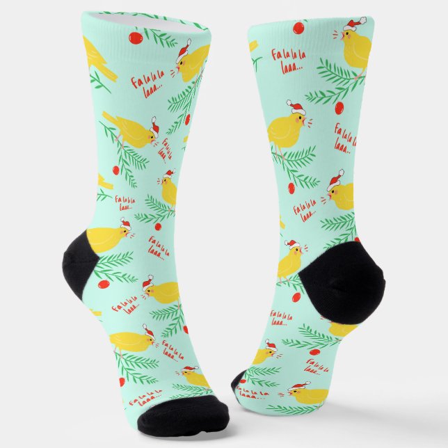 Calcetines Christmas Singing Canary Pattern (Angular)
