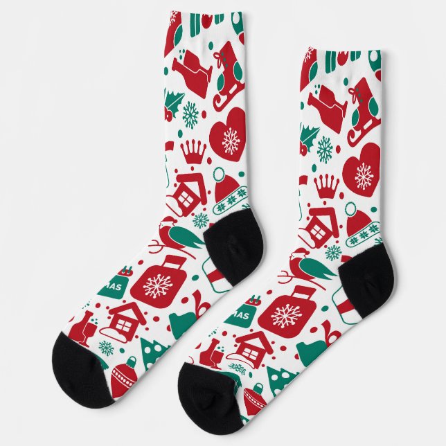 Calcetines Christmas Socks – Festive Holiday Print Design (Izquierda)