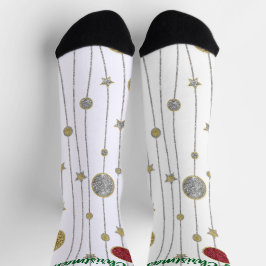 Calcetines Christmas Socks Glitter Garland